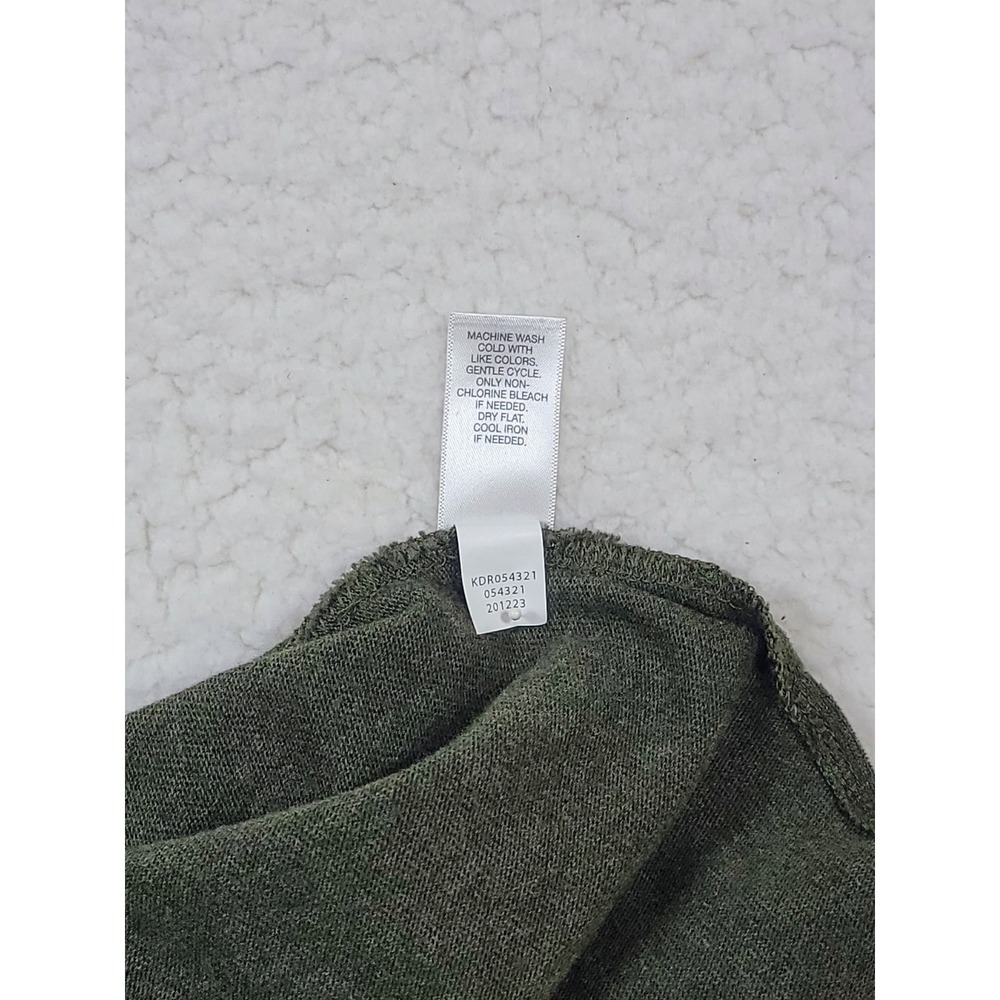 Pure Jill Tunic Dress Womens Large Green Cotton V-Neck Long Sleeve Pockets - Picture 7 of 7